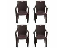 AVRO FURNITURE 7756 Plastic Chair | Set of 4 | Matt and Gloss Pattern | for Dining Room, Bedroom, Kitchen, Living Room | Bearing Capacity up to 150Kg | Strong & Sturdy Structure | 1 Year Guarantee Rs.2399