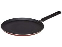 Amazon Brand – Solimo Non-Stick Tawa with 2-Way Non-Stick Coating, 26cm (Induction and Gas Stove Compatible), Aluminium, Black Rs. 469