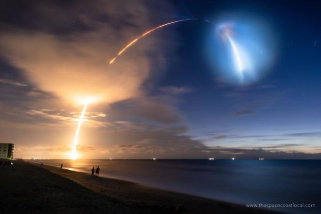 Incredible Photographs Of SpaceX Launching 58 Starlink Satellites Into