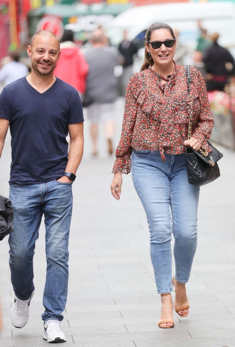 Kelly Brook Candids In Jeans At Heart Radio In London