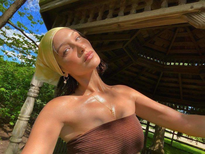 Bella Hadid Poses In A Bikini Under A Tree