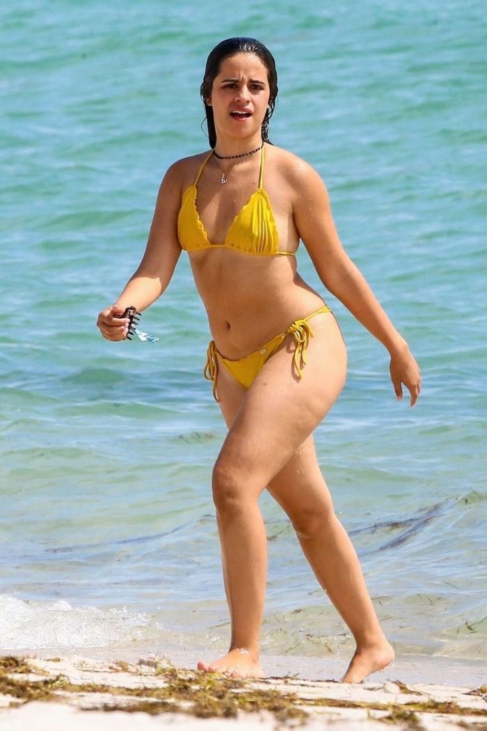 Camila Cabello Makes A Splash In A Mustard Bikini At A Beach In Miami