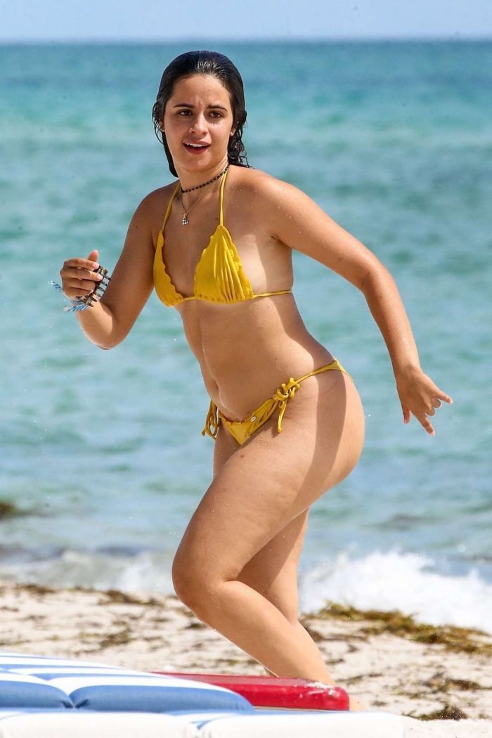 Camila Cabello Makes A Splash In A Mustard Bikini At A Beach In Miami