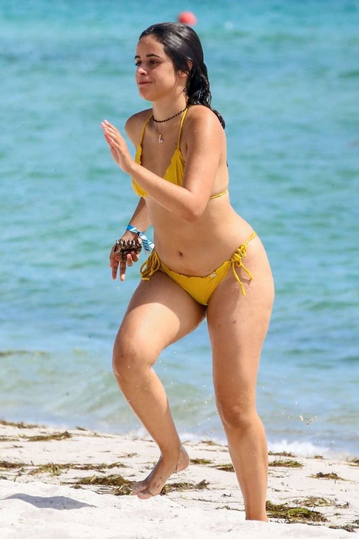 Camila Cabello Makes A Splash In A Mustard Bikini At A Beach In Miami