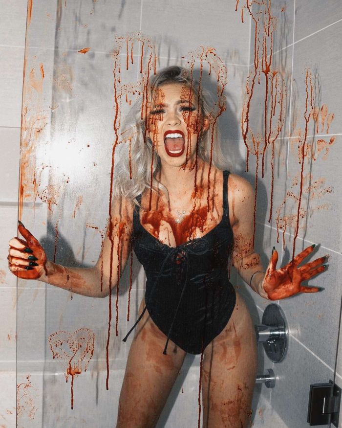 Jordyn Jones In A Black Swimsuit For Her Latest Bathtub Photoshoot
